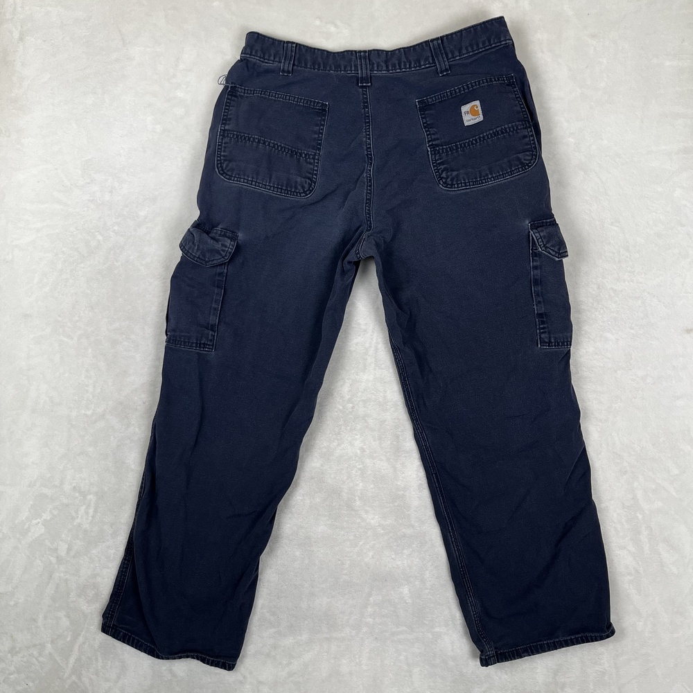 Carhartt FR Cargo Pants Mens 36x30 Blue Relaxed Flame Resistant Workwear FRB240